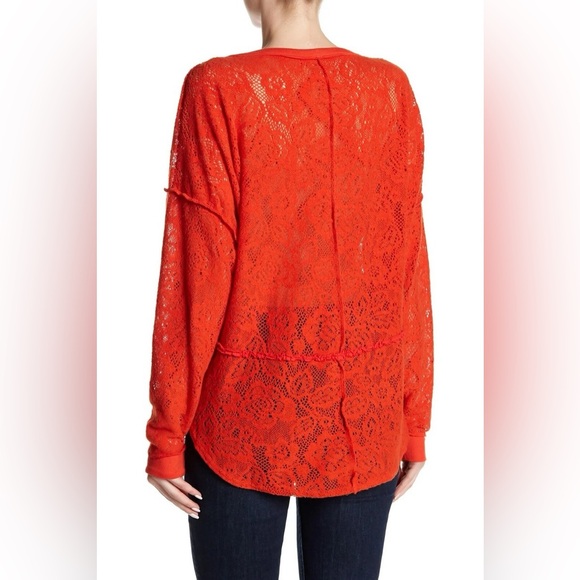 Free People Women’s Not Cold In This Floral Knit Top Blouse Sweater Size L - Picture 6 of 12